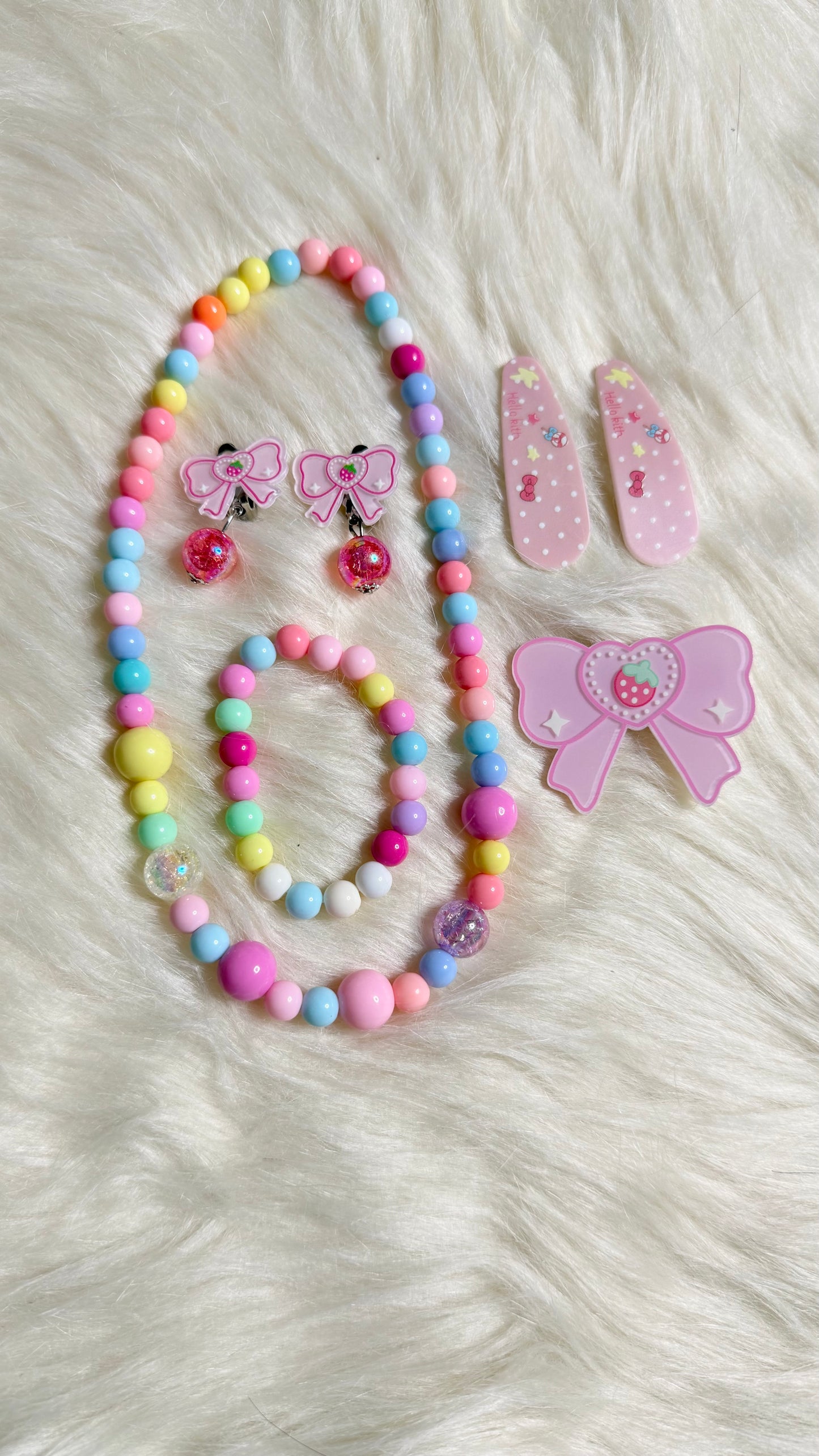 Kids Colorful Beaded Jewelry Set - Girls Accessories Kit