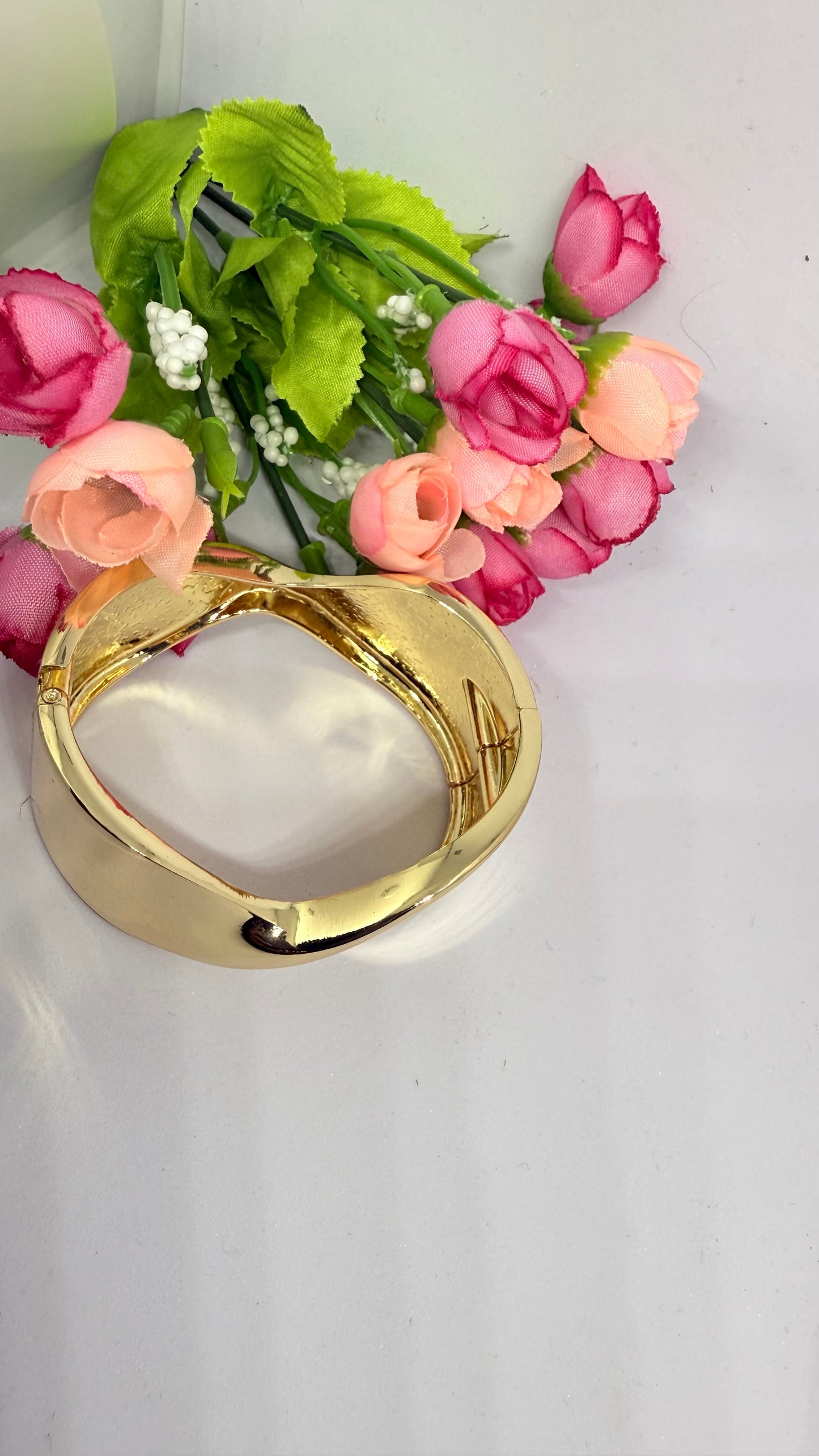 Twist of Elegance Gold Cuff Bracelet