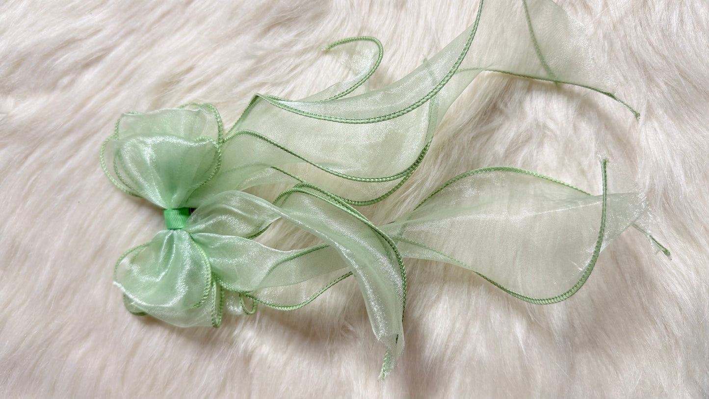 Colourful organza bow pins