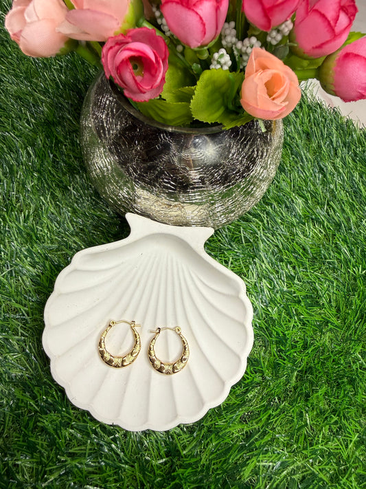 Golden Petal Hoops