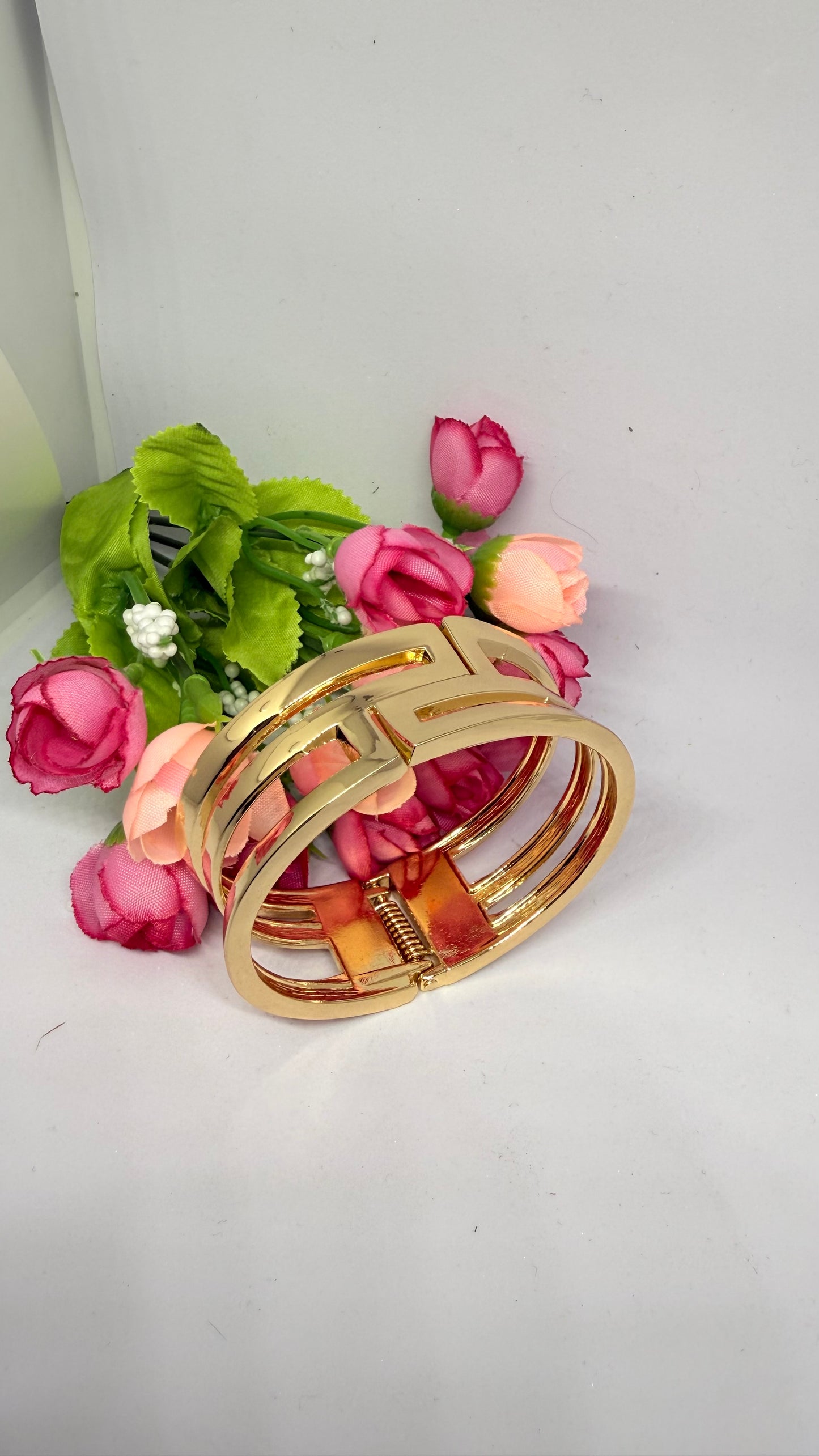 Geometric Luxe Gold Cuff Bracelet