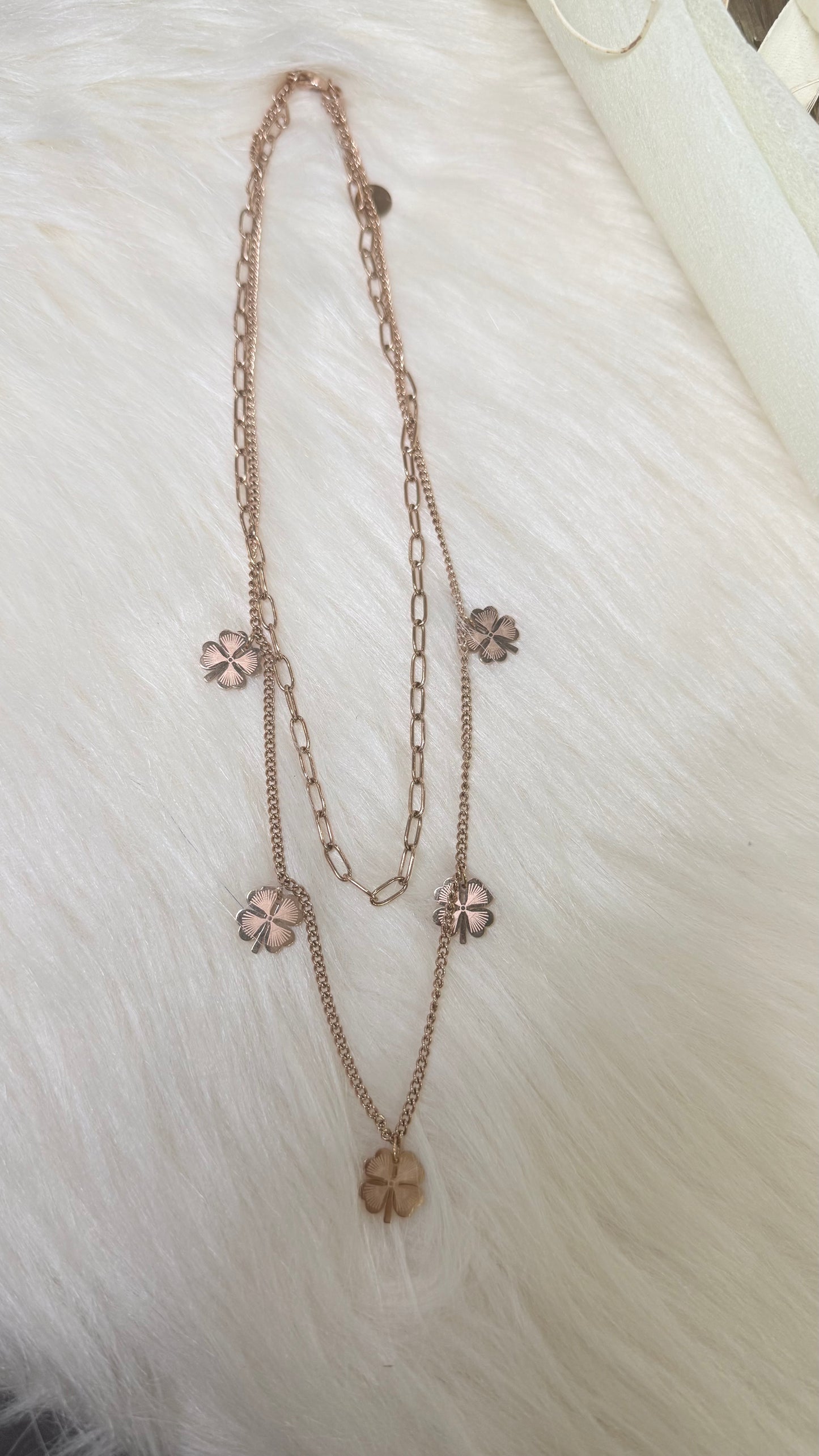 Delicate Layered Flower Charm Necklace
