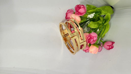 Geometric Luxe Gold Cuff Bracelet